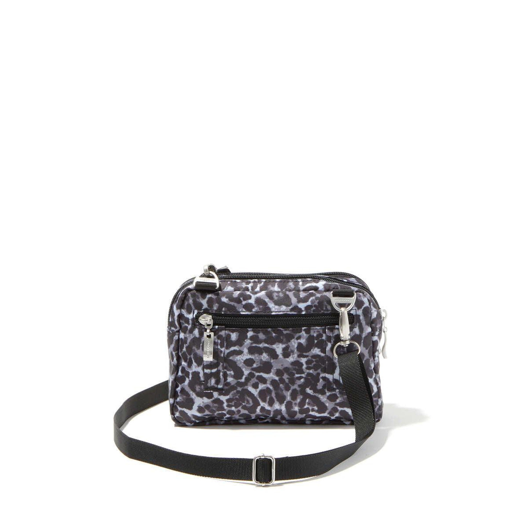 Baggallini Leopard Print Hobo Crossbody Bag Nylon Travel Adjustable Strap
