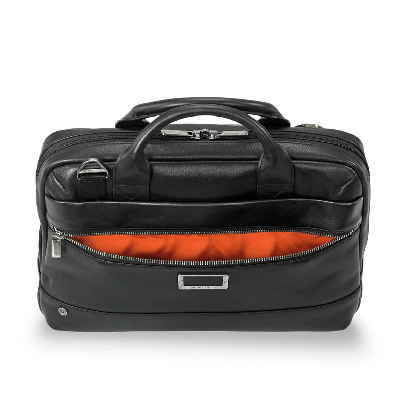 Briggs & Riley @Work Leather Slim Brief-Luggage Pros