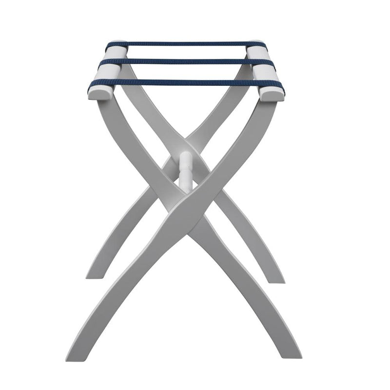 Gatehouse Furniture Luggage Rack - Contour Wood Leg with 3 Nylon Straps