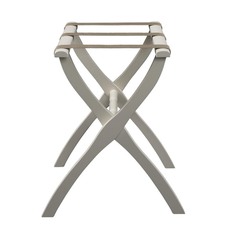 Gatehouse Furniture Luggage Rack - Contour Wood Leg with 3 Nylon Straps