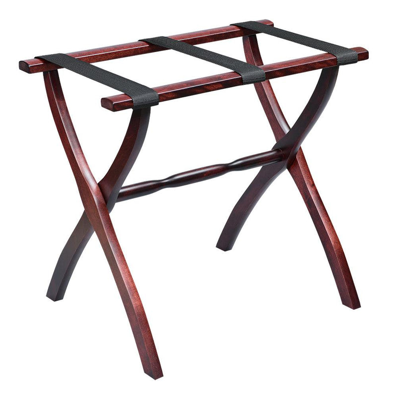 Gatehouse Furniture Luggage Rack - Contour Wood Leg with 3 Nylon Straps