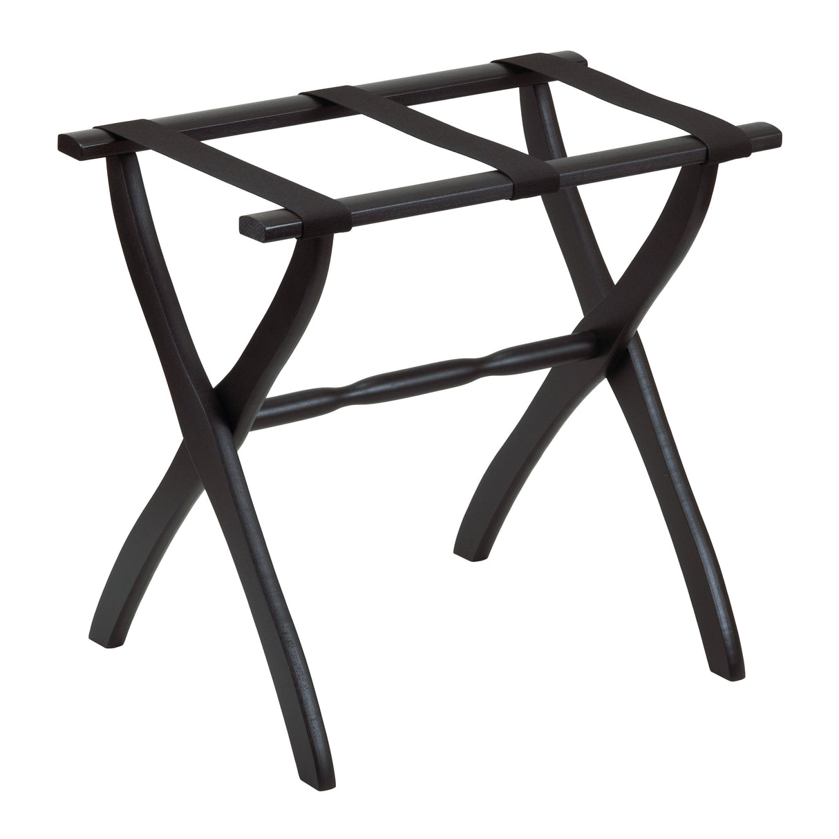 Gatehouse Furniture Luggage Rack - Contour Wood Leg with 3 Nylon Straps