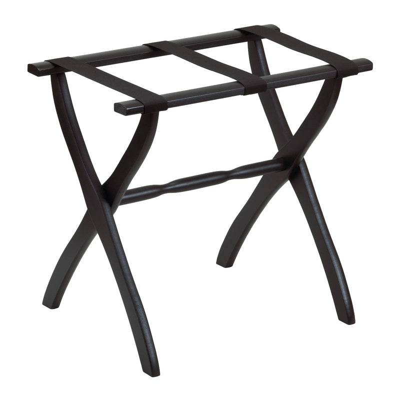 Gatehouse Furniture Luggage Rack - Contour Wood Leg with 3 Nylon Straps