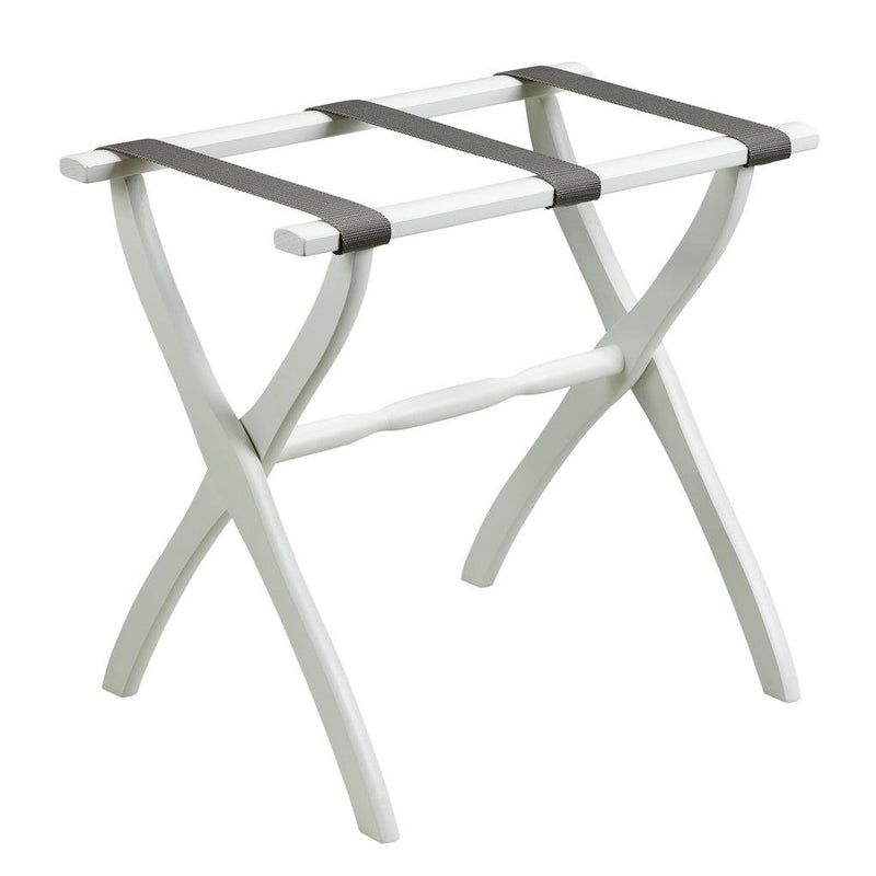 Gatehouse Furniture Luggage Rack - Contour Wood Leg with 3 Nylon Straps