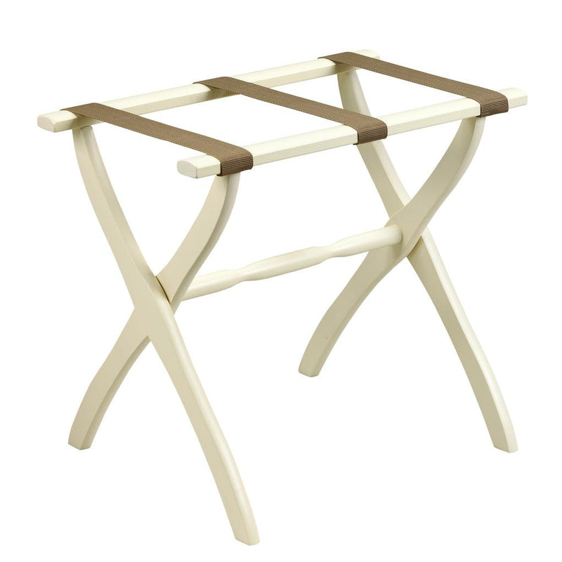 Gatehouse Furniture Luggage Rack - Contour Wood Leg with 3 Nylon Straps