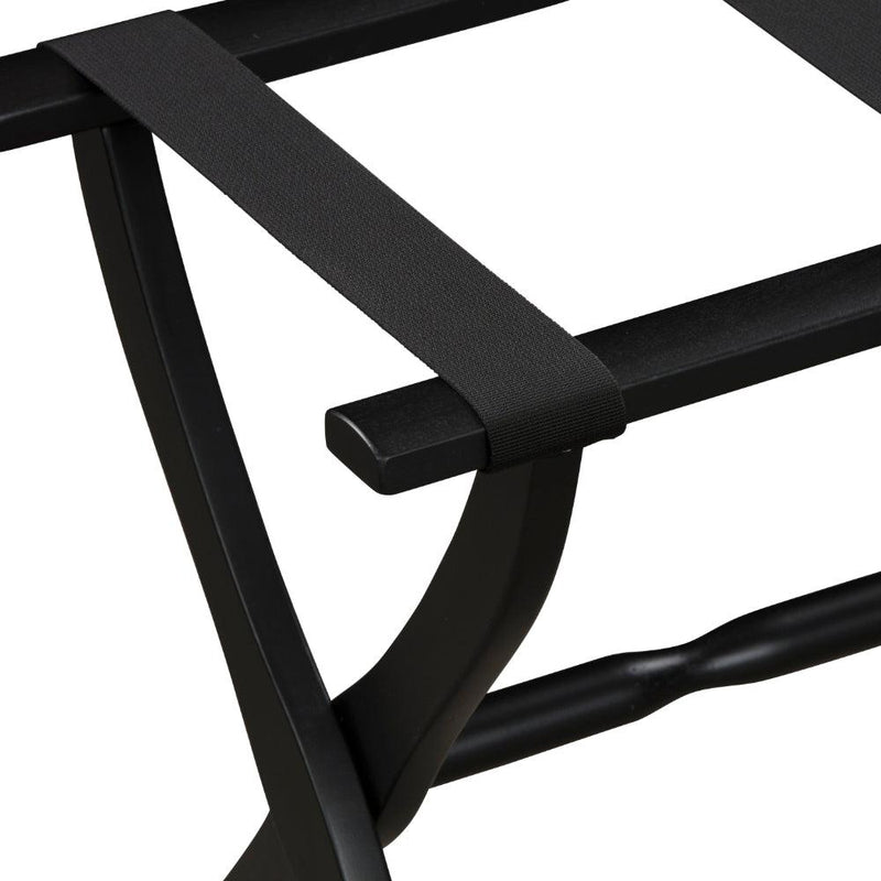 Gatehouse Furniture Luggage Rack - Contour Wood Leg with 3 Nylon Straps