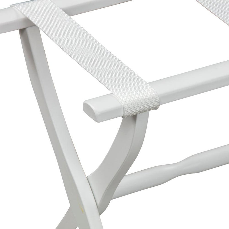 Gatehouse Furniture Luggage Rack - Contour Wood Leg with 3 Nylon Straps