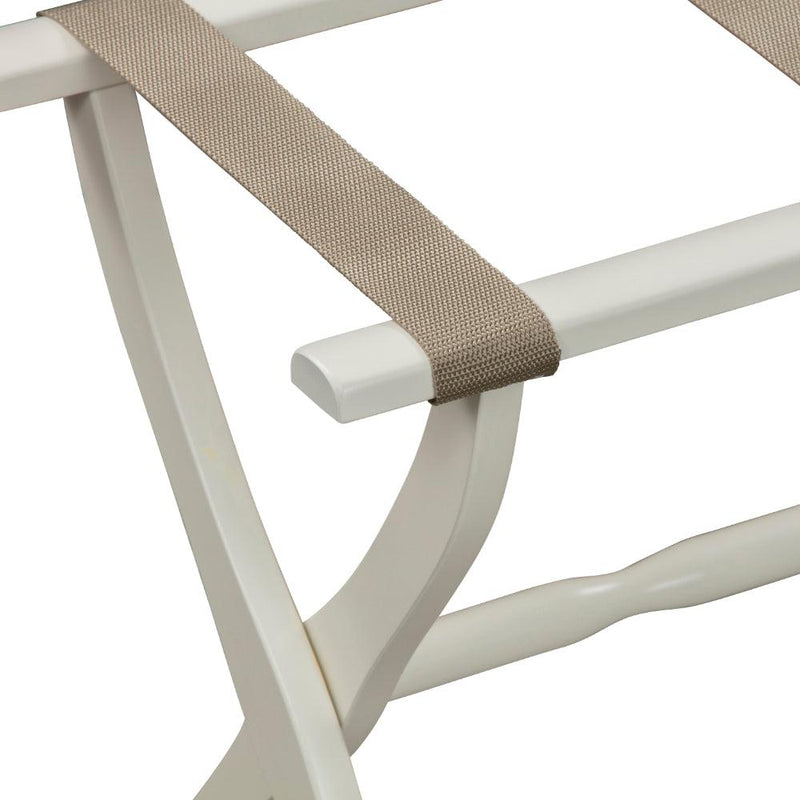 Gatehouse Furniture Luggage Rack - Contour Wood Leg with 3 Nylon Straps