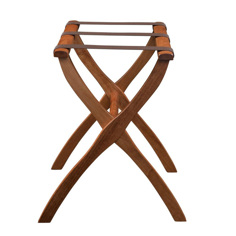 Gatehouse Furniture Luggage Rack - Contour Wood Leg with 3 Nylon Straps