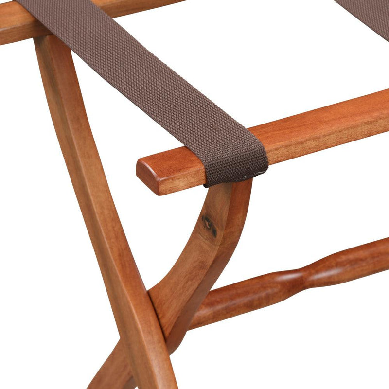 Gatehouse Furniture Luggage Rack - Contour Wood Leg with 3 Nylon Straps