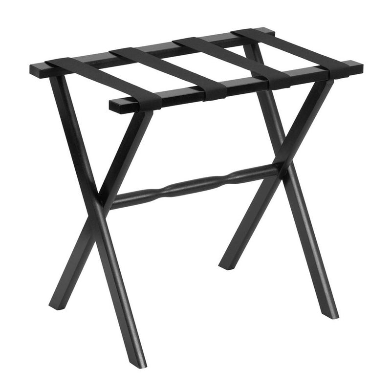 Gatehouse Furniture Luggage Rack - Straight Wood Leg with 4 Nylon Straps