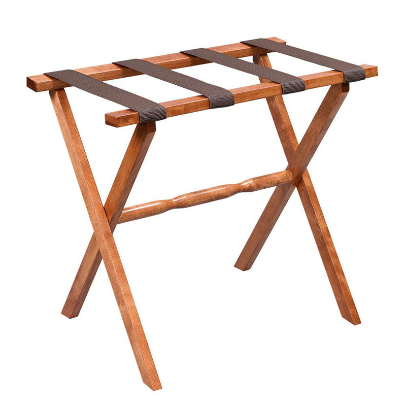 Gatehouse Furniture Luggage Rack - Straight Wood Leg with 4 Nylon Straps