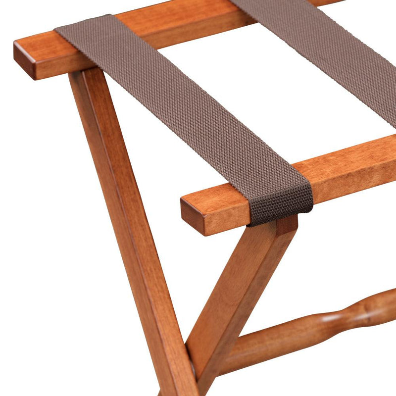 Gatehouse Furniture Luggage Rack - Straight Wood Leg with 4 Nylon Straps