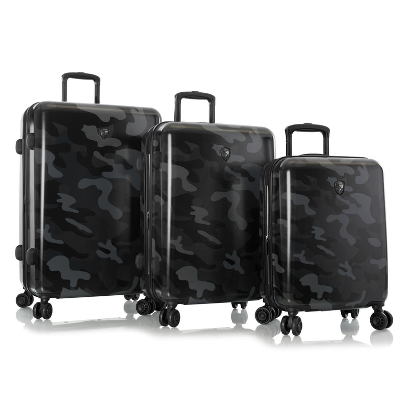 Heys America Black Camo 3 Piece Spinner Set