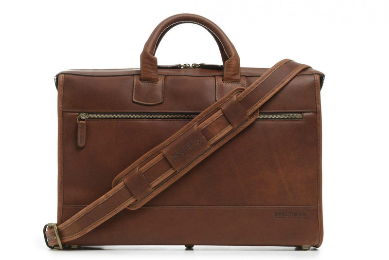 Korchmar Sawyer Slim Leather Laptop Briefcase - Espresso - Espresso-Luggage Pros