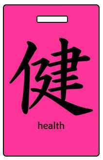 Luggage Pros Kanji "Health" Luggage Tag-Luggage Pros