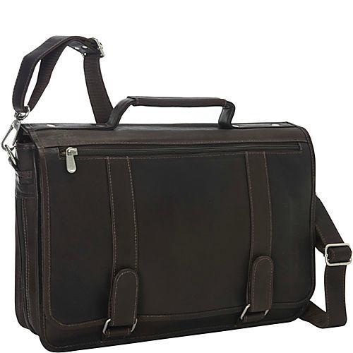 Piel Leather Double Loop Expandable Laptop Briefcase