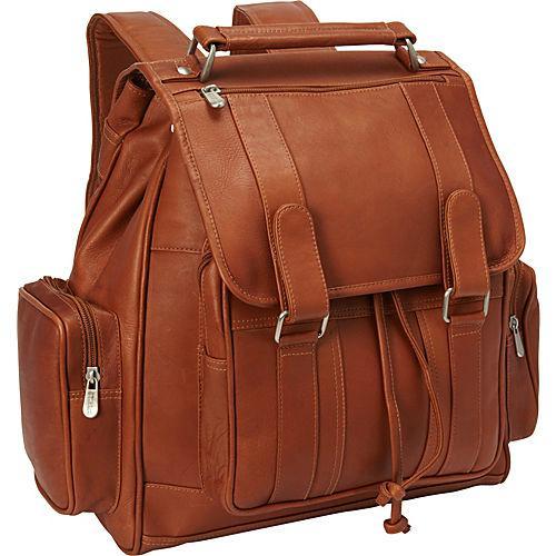 Piel Leather Double Loop Flap-Over Laptop Backpack