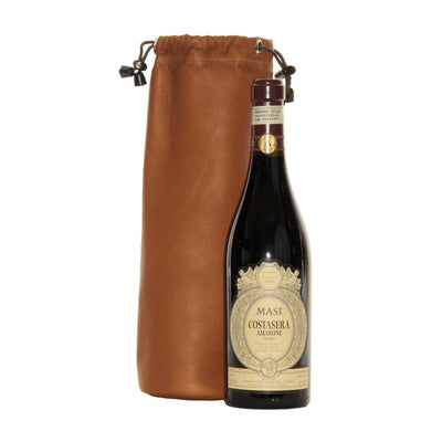 Piel Leather Drawstring Single Wine Tote