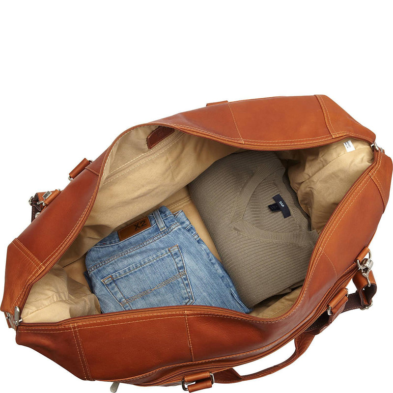 Piel Leather Extra Large Zip-Pocket Duffel