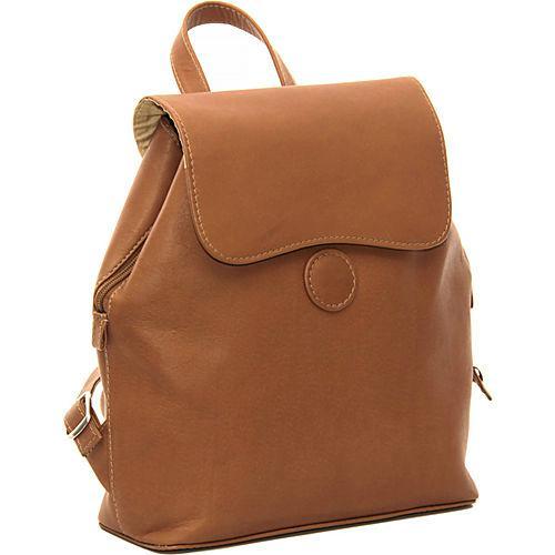 Piel Leather Flap-Over Button Backpack