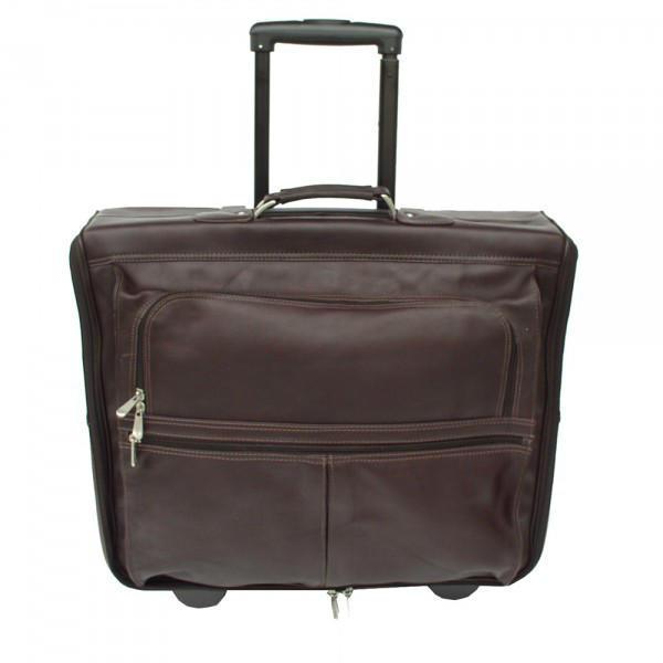 Piel Leather Garment Bag On Wheels