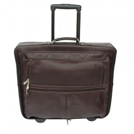 Piel Leather Garment Bag On Wheels