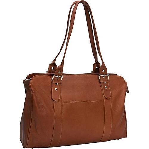 Piel Leather Ladies Buckle Laptop Tote