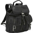 Piel Leather Medium Drawstring Backpack with Two Front Pockets