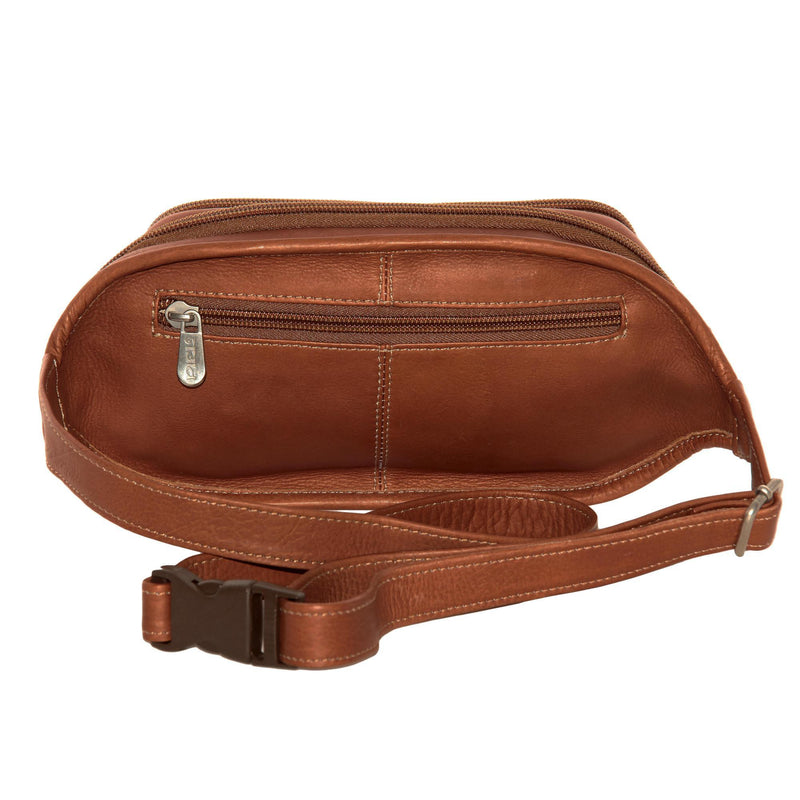 Piel Leather Multi-Zip Oval Waist Bag