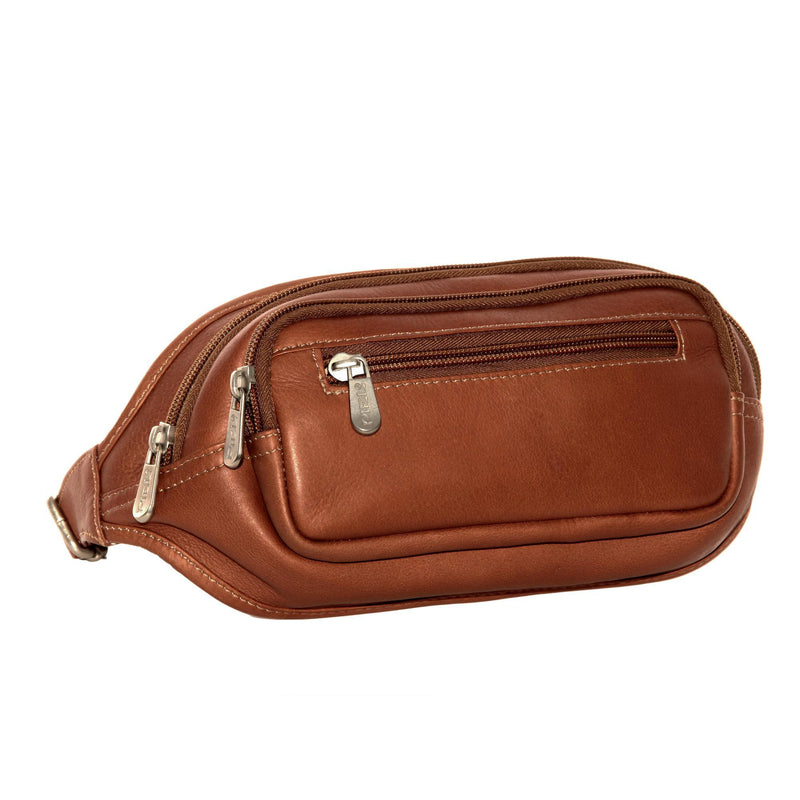 Piel Leather Multi-Zip Oval Waist Bag