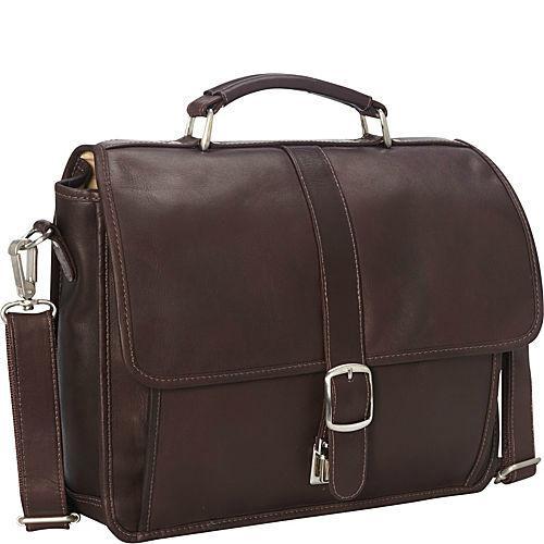 Piel Leather Small Flap-Over Laptop Brief