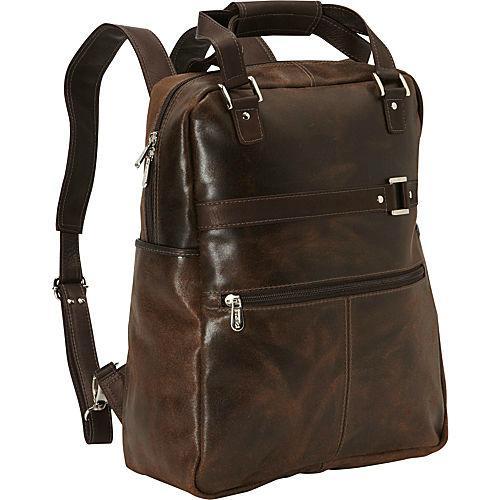 Piel Leather Vintage Laptop Carry-All/Convertible Backpack
