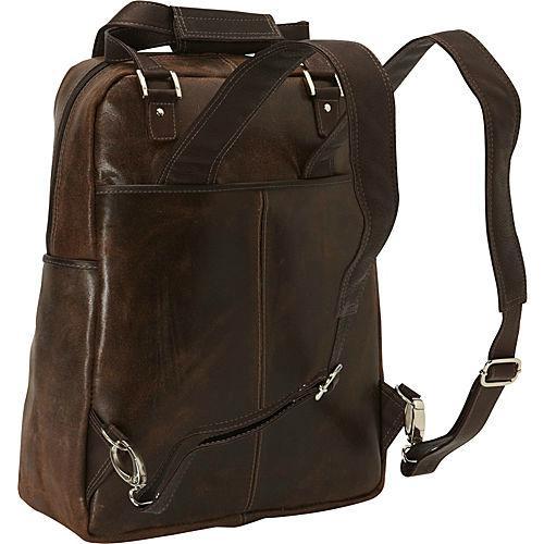 Piel Leather Vintage Laptop Carry-All/Convertible Backpack