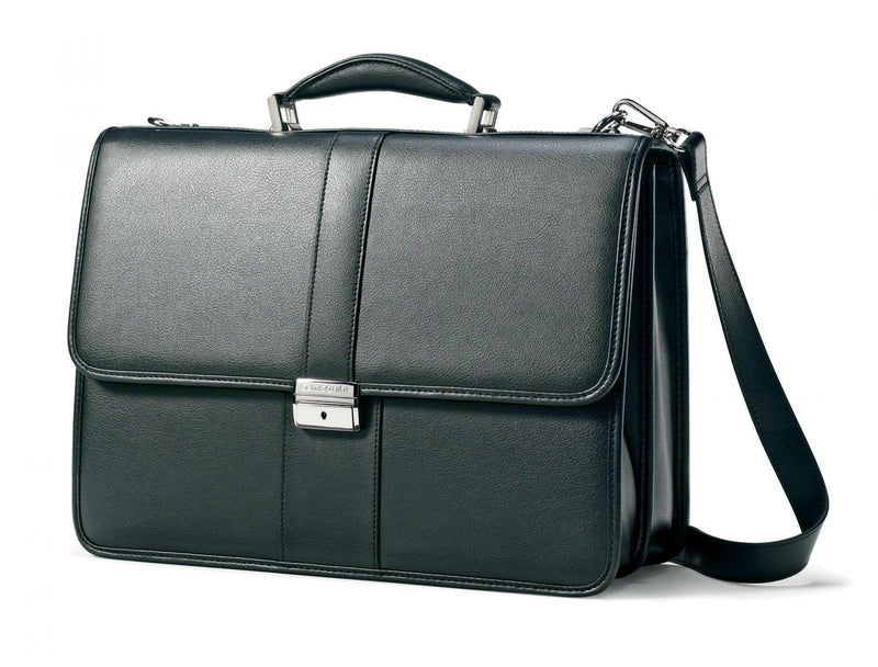 Samsonite Leather Flapover Briefcase