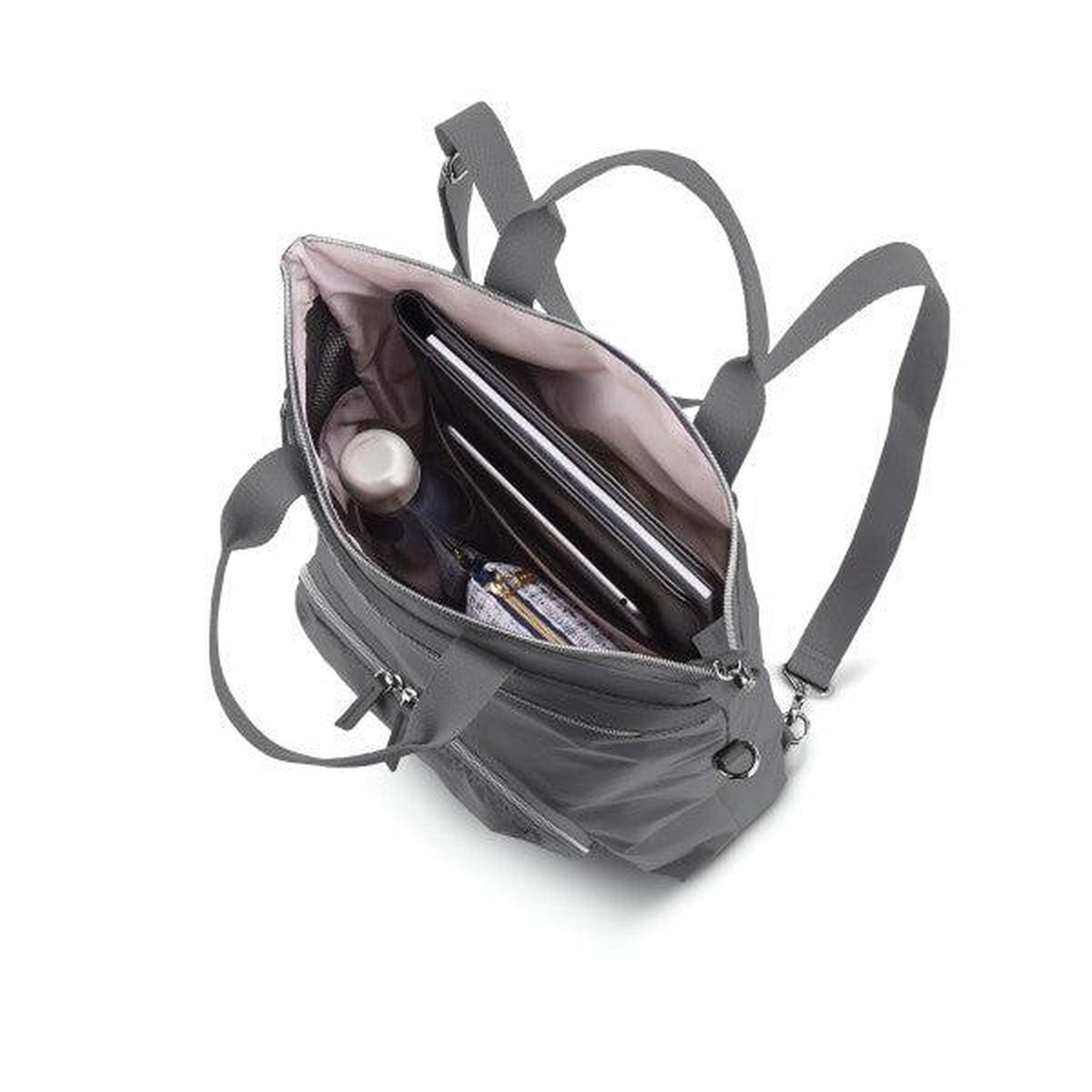dove grey leather convertible backpack sarah white By Jon Hart Bella Vita Gifts & Interiors the Mobile Solution Collection features superior functionality in timeless Regular Scripture Tote Backpack