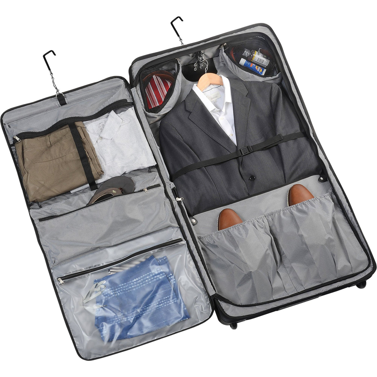 Wally Bags 45inch Premium Rolling Garment Bag with Multiple Pockets