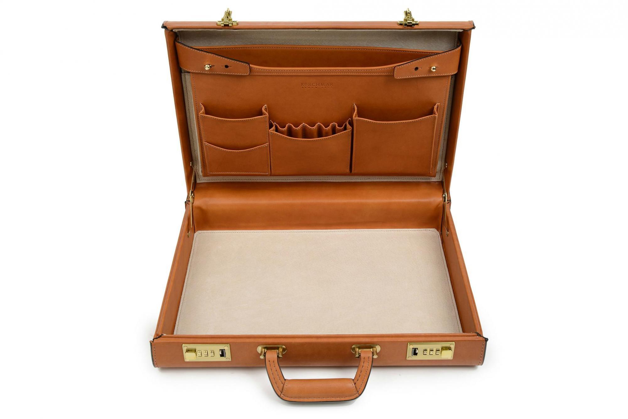 Korchmar Classic 4 Inch Leather Attache Case - Thumbnail 5