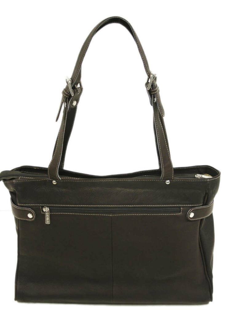 Piel Leather Belted Computer Tote