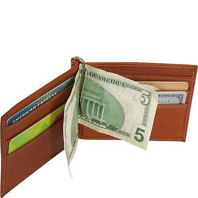 Piel Leather Bi-Fold Money Clip Wallet