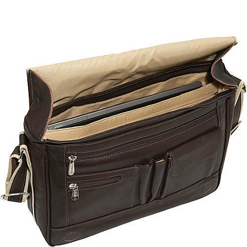 Piel Leather Classic Expandable Messenger Bag