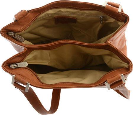 Piel Leather Double Compartment Shoulder Bag