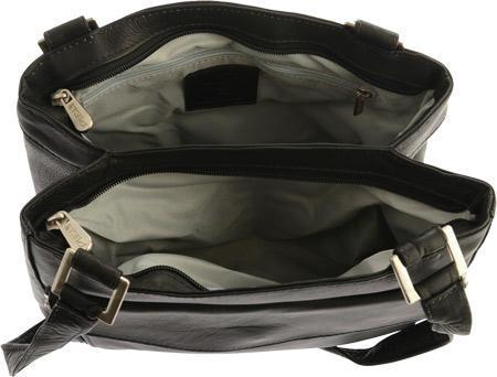 Piel Leather Double Compartment Shoulder Bag