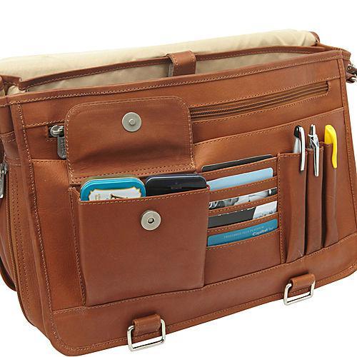 Piel Leather Double Loop Expandable Laptop Briefcase