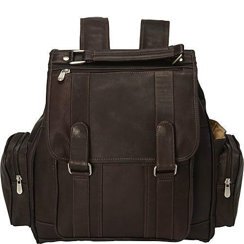 Piel Leather Double Loop Flap-Over Laptop Backpack