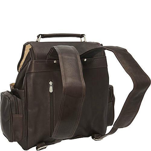 Piel Leather Double Loop Flap-Over Laptop Backpack