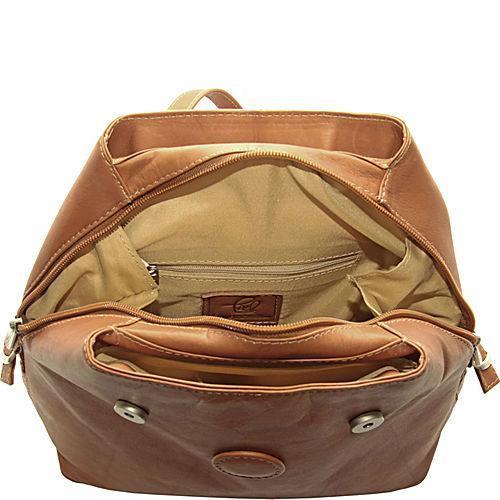 Piel Leather Flap-Over Button Backpack