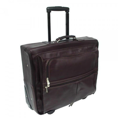 Piel Leather Garment Bag On Wheels