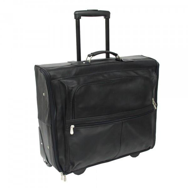 Piel Leather Garment Bag On Wheels