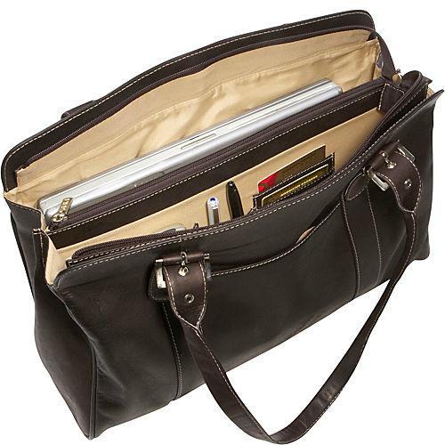 Piel Leather Ladies Buckle Laptop Tote